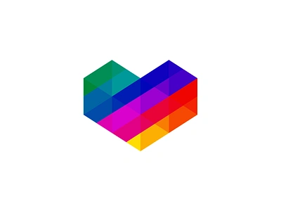 Digital / tech heart logo design symbol / icon abstract arrow blocks branding digital gaming geometric geometry heart logo logo design love low poly network path polygons symbol tech technology voxels