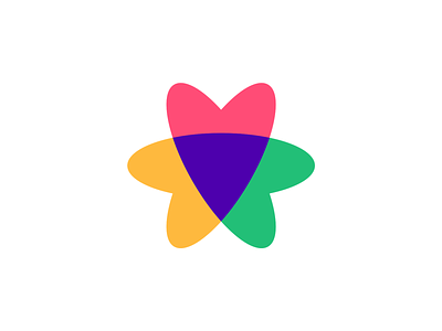 Love, together. Hearts coming together logo symbol