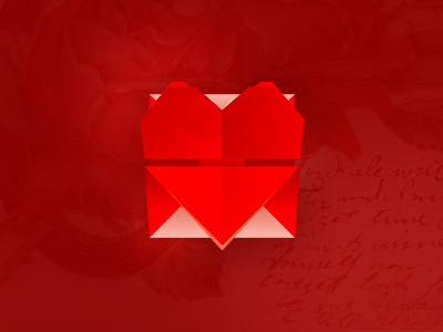 Love Mail: heart + letter icon / logo design symbol dating email envelope heart icon logo logo design love love letters lovers mail mails origami paper romance symbol