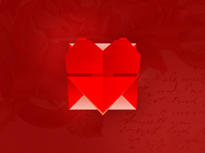 Love Mail: heart + letter icon / logo design symbol