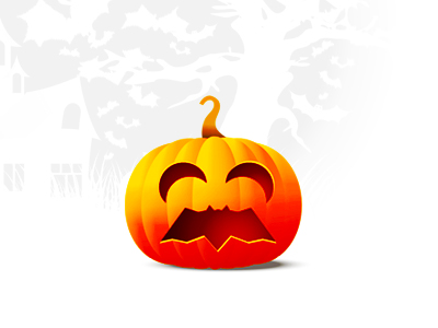 Trick or treat? (yeah, the pumpkin mouth is my bat...) bat halloween logo logo design moons pumpkin trick or treat trick or treat