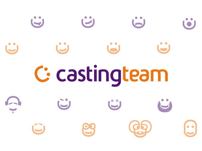 CastingTeam logo & icons / emoticons design actors avatars c casting agency emoticons fun happy icons letter mark monogram logo logo design people smile smileys