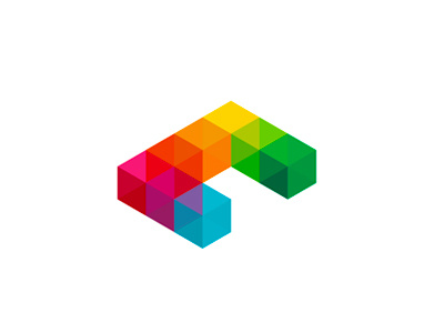 C is for Cubes, logo design symbol