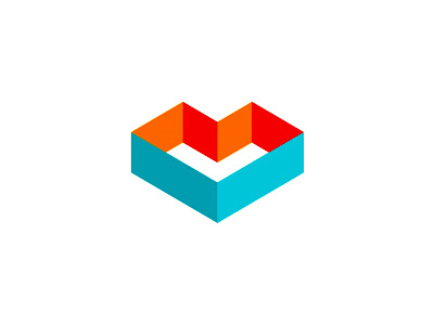 ML / M + L + heart = geometric monogram / logo design symbol