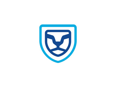 Lion + shield, security logo design symbol