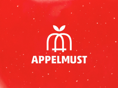 Appelmust logo design: A + M + apple fruit