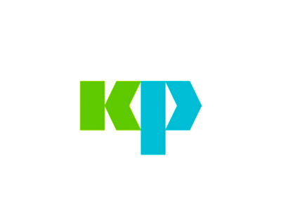 KP monogram, online payments logo design symbol