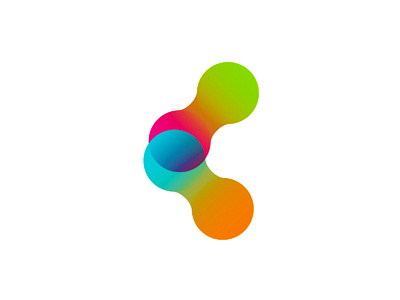 C + R + 4 interacting elements, logo design symbol