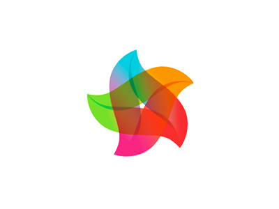 A colorful star, monogram / logo design symbol