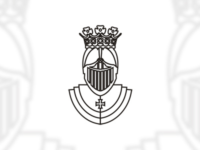 Knight / king / armour logo design symbol armors armours armoured armored crown cross heraldic heraldry history historic kings knights logo logo design