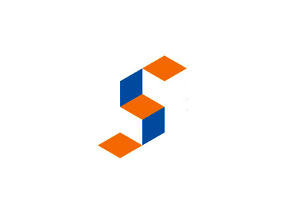 Stairs (negative space) & S V monogram startups logo design