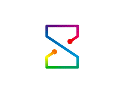 Hourglass + S letter logo design symbol, animated [GIF] clepsydra colorful connections dynamic hourglass letter mark logo logo design mark icon symbol monogram s timer chronometer