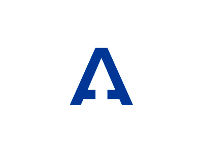 A letter + arrow in negative space + pointer logo design symbol