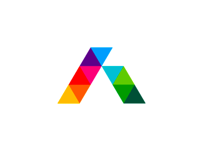 Geometric A logo design symbol explorations animated [GIF] a animated gif apps developer colorful dynamic geometric letter mark logo logo design monogram