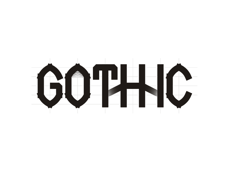 Gothic (architecture) typography / logotype architecture custom typography flying buttresses font type typographic gothic gothic architecture logo logo design pointed arches ribbed vaulting word mark logotype wordmark