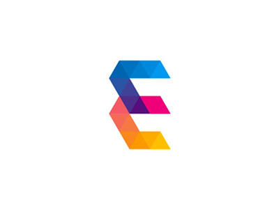 E for events, letter mark logo design symbol