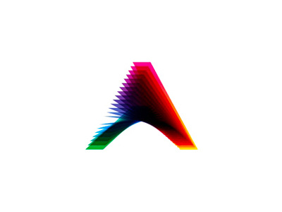 A letter mark, colorful blends, logo design symbol