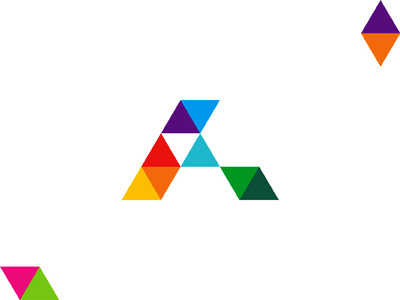 Geometric A logo design symbol a animated gif apps developer colorful dynamic geometric letter mark logo logo design mark icon symbol monogram