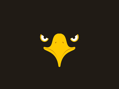 Eagle head in negative space, logo design symbol