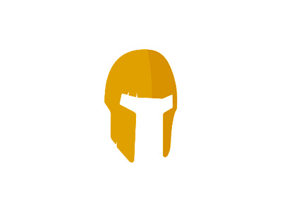 Letter T + gladiator helmet logo design symbol