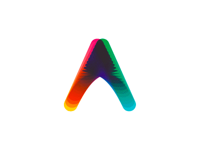 A letter mark, dynamic colorful blends, logo design icon [GIF]