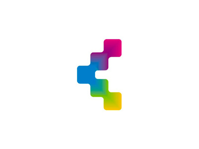 Colorful C letter mark for a web project