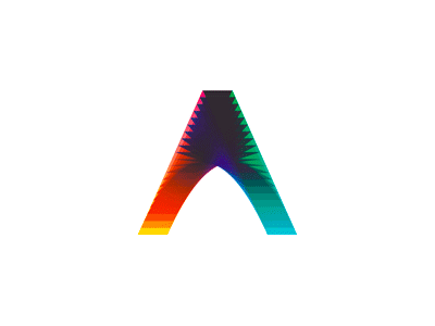 A letter mark, dynamic colorful blends, logo design icon [GIF]