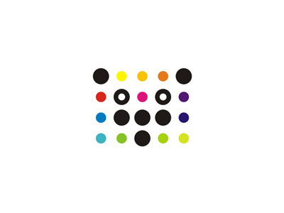 Dots panda, logo design symbol