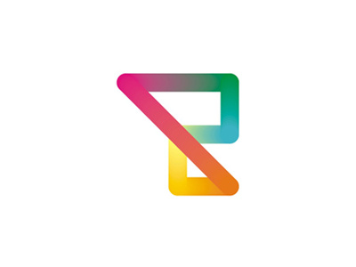 Colorful dynamic R letter mark logo design symbol