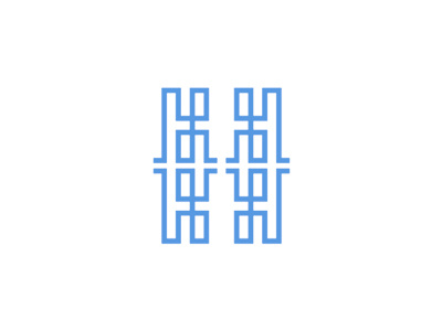 H monogram / letter mark logo design symbol abstract double h hh icon symbol labyrinth letter mark line art work logo logo design monogram paths