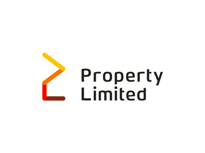 Property Limited logo design: PL monogram + arrow + house forward arrow houses homes l letter mark monogram logo logo design lp mark icon symbol p pl real estate vendor