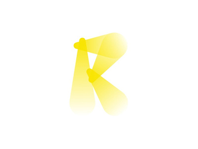 R letter mark light beams logo design symbol