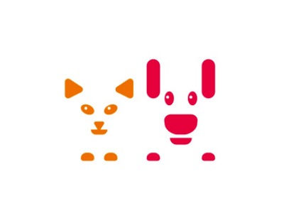 Cat & Dog for veterinary hospital logo design symbol