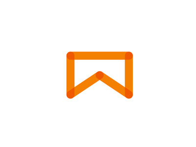 W + bookmark + chat bubble logo design symbol
