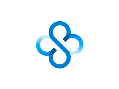 Cloud + sky, C + S monogram, logo design symbol