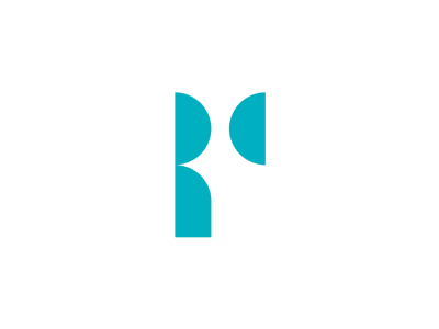 RC monogram + human silhouette + headphones, logo design