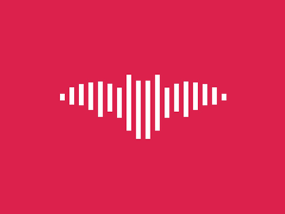 Sound wave + bat, music logo design symbol