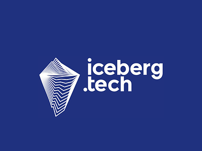 Iceberg.tech logo design blends digital technology technologies holding ice berg iceberg logo logo design modern line art mountain software hardware internet start up start up startup tech company