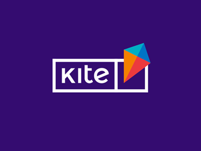Kite, e-learning platform logo design classes courses colorful e learning platform education educational elearning flat 2d geometric kids students youngs kite kites kiting logo logo design online projects challenges vector icon mark symbol
