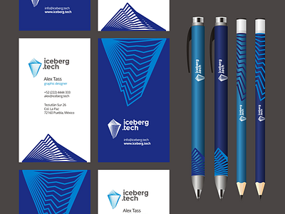 Iceberg Tech logo & business cards design