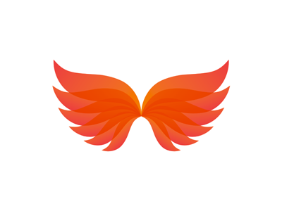 Phoenix wings logo design symbol