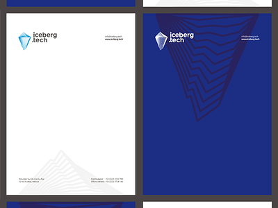 Iceberg Tech stationery design: A4 letterhead 