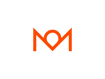 M, pointer, crown, letter mark  / logo design symbol