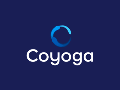 CoYoga, paintbrush C, aerial yoga logo design