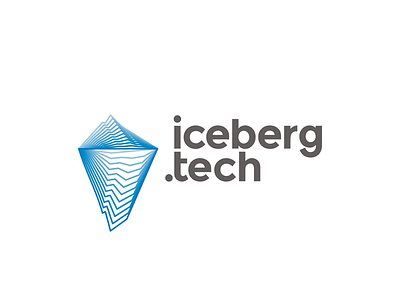 IcebergTech logo design blends digital technology technologies holding ice berg iceberg logo logo design modern line art mountain software hardware internet start up start up startup tech company