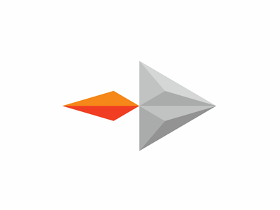 Geometric rocket / triangles / arrows, logo design symbol [GIF]