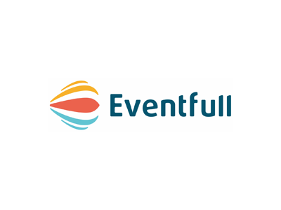 Eventfull: E letter, hot air balloon, smile, events logo design