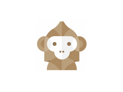 Monkey: abstract, geometric logo design symbol