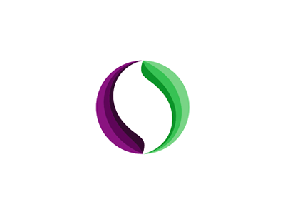 S in sphere, negative space logo design symbol