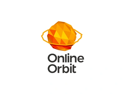 Online Orbit, low poly logo design 0 design development flat 2d geometric geometric letter mark monogram logo logo design low poly o oo planet polygons saturn technology consulting vector icon mark symbol web ui ux ios